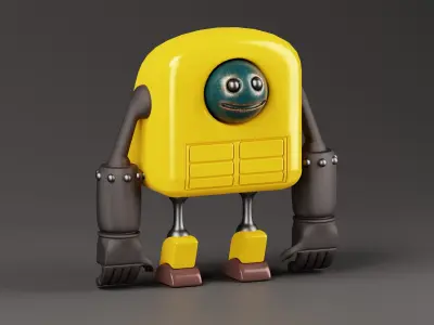 Cute Robot 3D Model Low-poly 3D model