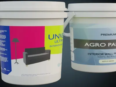 Paint Bucket 1 Basic Low-poly 3D model