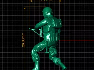 Standing Soldier with Rifle 3D Printable Military Model 3D print model