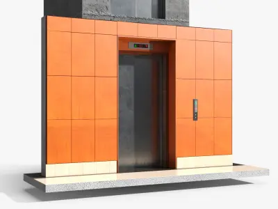 Elevator Shaft With Lobby Entrance 3D model
