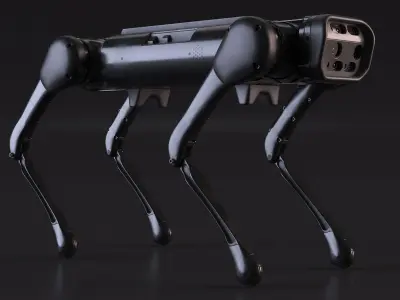  Dirty Robot Dog Rigged for Maya 