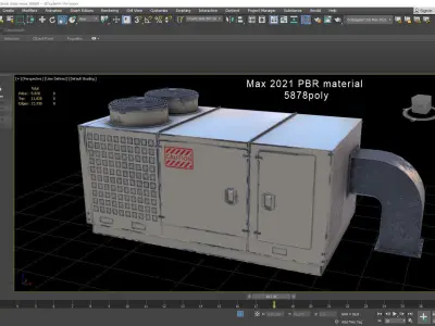 AirConditioner air conditioning unit Low-poly 3D model