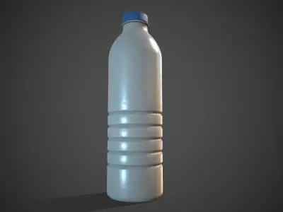 Dirty Plastic Bottle Low-poly 3D model