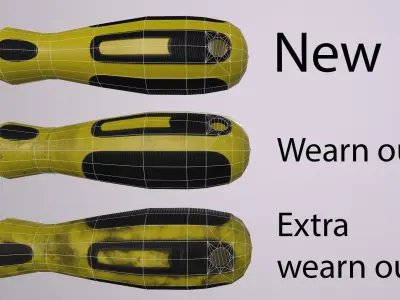 Crosshead and flathead screwdrivers set Low-poly 3D model