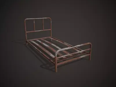 Rusty Bed Low-poly 3D model