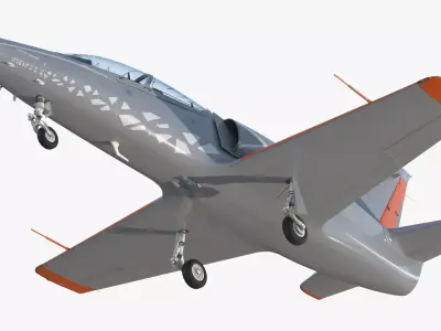 Advanced Combat Trainer Aircraft Gray Rigged for Maya 3D model