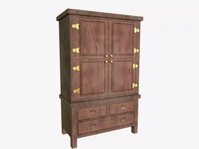 Old Cupboard Low-poly 3D model