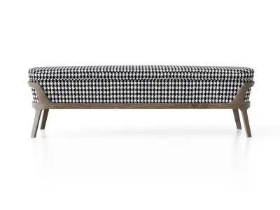 Banquette four different upholstered benches Low-poly 3D model