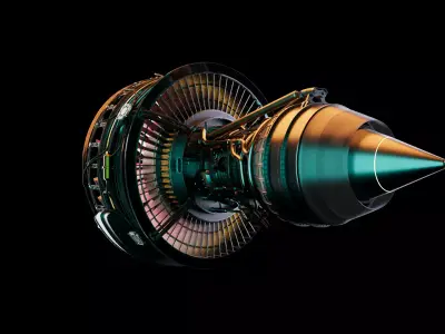 Turbofan engine 3D model from CGTrader