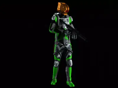 Robot Soldier - Assault Soldier Low-poly 3D model 33