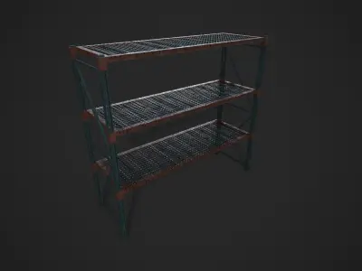 Industrial Shelving Unit Low-poly 3D model