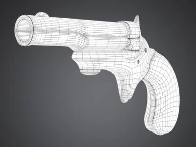 revolver Low-poly 3D model