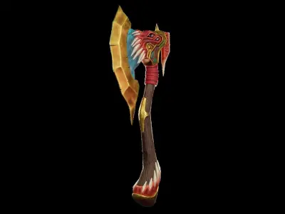 Stylized Axe  DEViL AXE  Low-poly 3D model