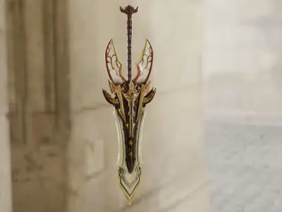 Sword light stylized Free low-poly 3D model