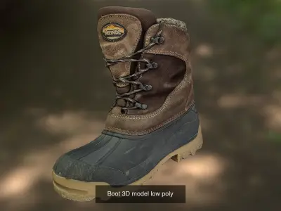 16 low poly boots 3D Model Pack