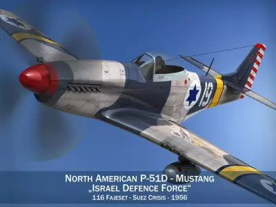 North American P-51D Mustang - Israel Defence Force  3D model