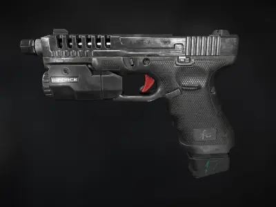Glock 17 Low-poly 3D model 2