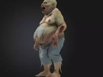 Undead Zombie 3D Model Realistic Horror Figure Free 3D print model purchase