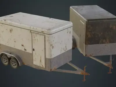 Cargo Trailer 1B Low-poly 3D model