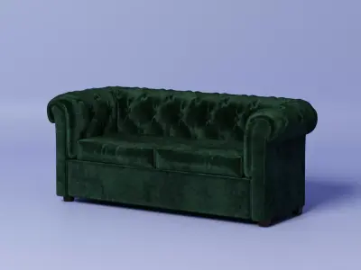 Velvet Chesterfield sofa Free 3D model