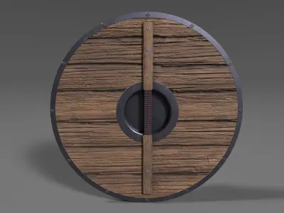 Viking Shield 3 Low-poly 3D model