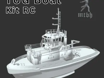 Tug Boat - Harbour Boat RC Conversion Kit 3D print model