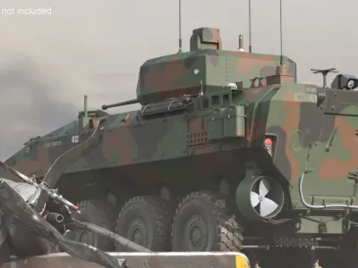 US Amphibious Combat Vehicle ACV with 30mm Gun Rigged 3D model