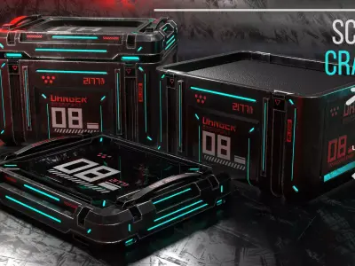 Game ready Crate prop Low-poly 3D model Low-poly 3D model