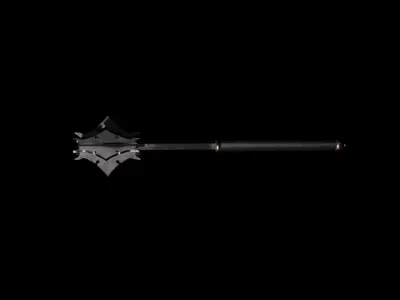 Medieval mace Low-poly 3D model 2