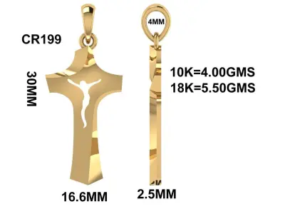 CROSS PENDANT CR199 3D print model