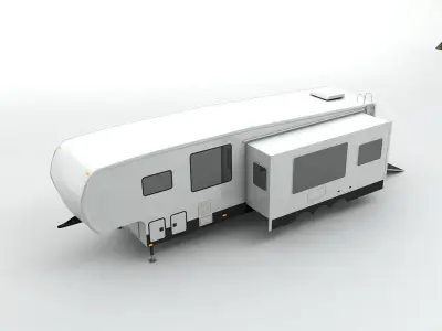 Fifth Wheel Travel Trailer Toy Hauler 3-Axle 3D model