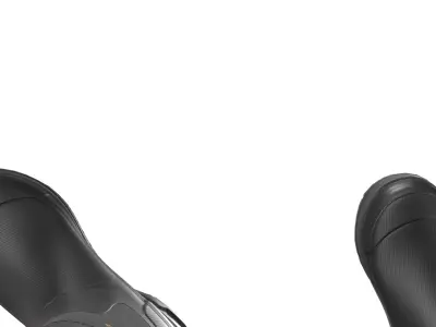 Black Short Rubber Boots 3D model