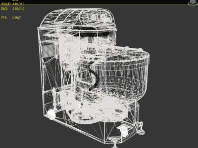 Spiral dough kneading machine 3D model