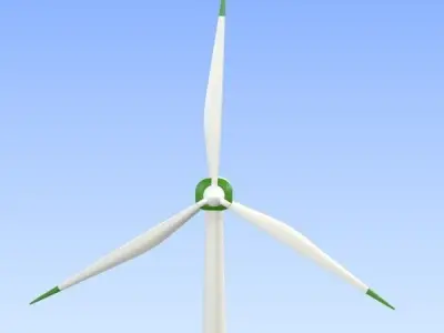 Eco Wind turbine Low-poly 3D model