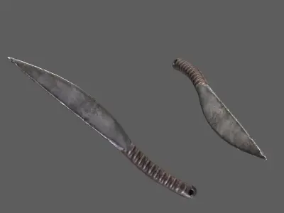 Knife armature Low-poly 3D model