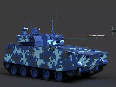 Chinese new airborne IFV Low-poly 3D model