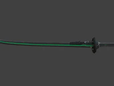 Futuristic SciFi Samurai Sword 3 Low-poly 3D model