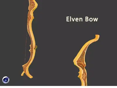 Elven Bow Free low-poly 3D model