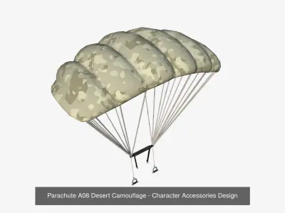 06 Parachute A Camouflage Collection - Character Accessories 3D Model Pack