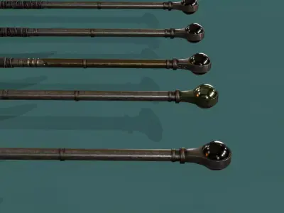 Plague Doctor Staff Low-poly 3D model