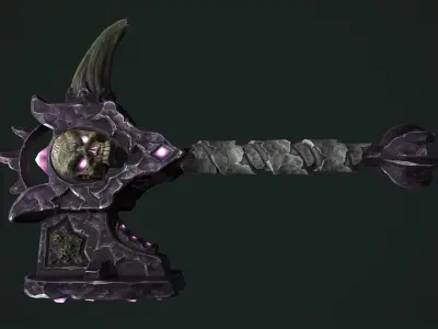 Undead battle-hammer Low-poly 3D model