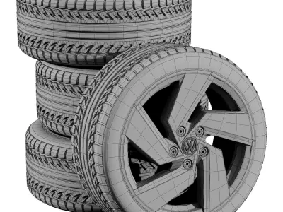 Volkswagen wheels 3D model by zifir3d