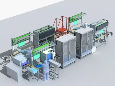 Industrial Equipment 9 - Flow Production Line 3D model