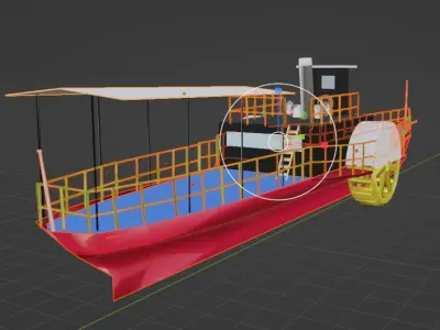Vintage steam paddle boat 3D model