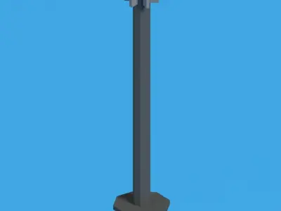 Low poly Mace metal pole Low-poly 3D model