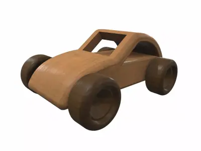 Wooden car toy 3 Free 3D model