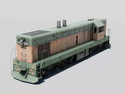 EMD G8u Cuban Diesel Locomotive Low-poly 3D model