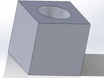 cube with a hole 3D model