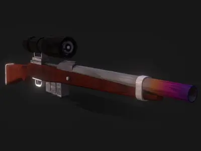 Stylized Sniper Rifle Low-poly 3D model get