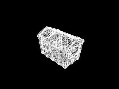 Low Poly Stylized Weathered Industrial Dumpster Low-poly 3D model
